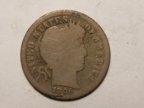 1896-P Barber Dime, Good Cover