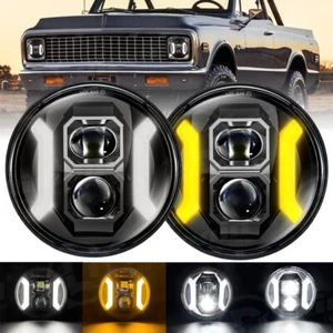 For Blazer K10 K20 K30 C10 Pickup Truck 7" LED Headlights High Low Beam /w DRL - Picture 1 of 15