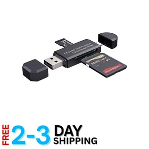 Portable USB/Micro USB Card Reader for SD & Micro SD Cards - Easy Data Transfer - Picture 1 of 9