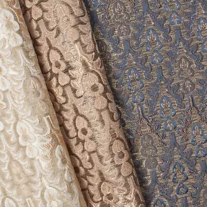 Tela jacquard para tapicería de peso pesado Arbor Bloom extra ancha metálica 110" - Imagen 1 de 10