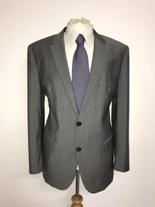 HUGO BOSS - Mens Plain GREY WOOL SUIT - 44 Short - W38 L30 - GORGEOUS - Picture 1 of 11