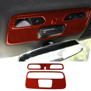 Cubierta de panel de lámpara de luz de lectura delantera de fibra de carbono roja para Chevrolet Camaro 2016+ - Imagen 1 de 10