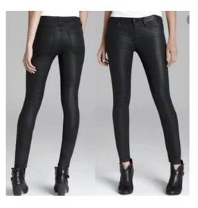 NWT PrAna Women's Pants Jeans Jett Waxed Black Lightweight Fitted Size 8/29 - Picture 1 of 12
