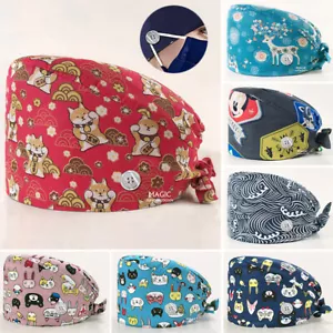 Surgical Scrub Cap Doctor Nurse Hat Adjustable Head Cover Elastic Cap Accessory - Picture 1 of 111