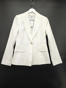Banana Republic Factory Women’s White Stretch Single-Breasted Blazer Size 4 - Picture 1 of 9