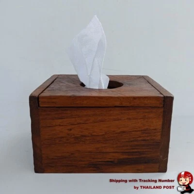 Servilleta de papel de seda Kleenex de 4,5 x 5"x3" caja vintage marrón forma cuadrada Foto 1 de 4