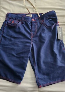 BNWT Blue True Religion Board Shorts Size 32 - Picture 1 of 4