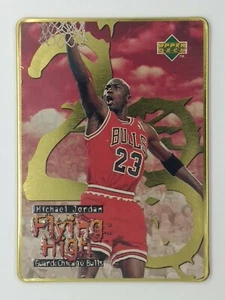 Rare Gold Border: 1996 Upper Deck Metal Card Flying High Michael Jordan #8 - Picture 1 of 5