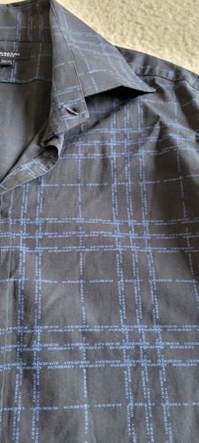 Camicia abito Burberry nero con blu BURBERRY scritta tutto oltre 15 5 39