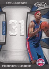 2009-10 Certified Fabric of the Game Jersey Number Pistons Card #113 Villanueva