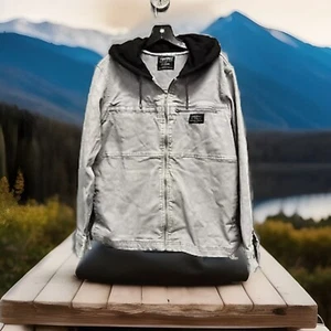 Tony Hawk Grey Jean Jacket With Black Hood Size Large - Picture 1 of 4