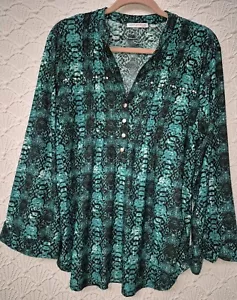 Blusa Mujer Notaciones 1X Verde Negro Blanco Con Bonito Diseño Buen Estado - Imagen 1 de 10