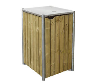 Mülltonnenbox Mülltonnenverkleidung Hide 1-er Box 240l natur Müllbox Holz Garten