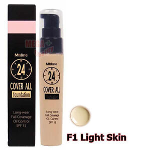 Mistine 24 Cover All Foundation Full Coverage Oil Control SPF 15 # Light Skin