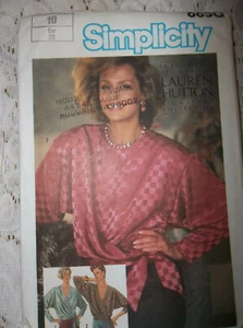 VINTAGE SIMPLICITY BLOUSE #6650 SZ 10 INCLUDES PATTERN & INSTRUCTION SHEET UNCUT - Picture 1 of 2