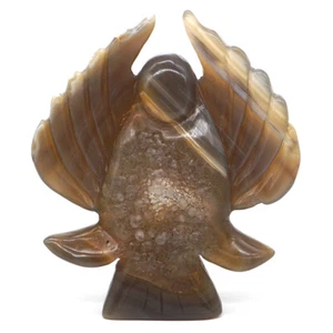 4,8" Angel Natural Gemstone Agate Geode Crystal Carved Healing Figurine #119 - Imagen 1 de 6