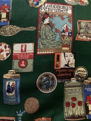 Antique Scrapbook Beauty Products Hunter Green Fabric Woodrow Studio London 1.7Y - Image 1 of 4
