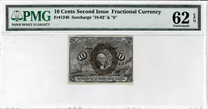 .10 Cent Fractional Currency note--fr.1246 (2nd Issue) PMG UNC 62 EPQ - Picture 1 of 4