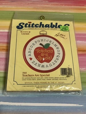 NOS Stitchables crewel embroidery kit Teachers Are Special 7512 vintage - Image 1 of 4