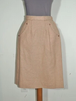 Falda de lana rosa/marfil años 50-60 pequeña con 25 Foto 1 de 4