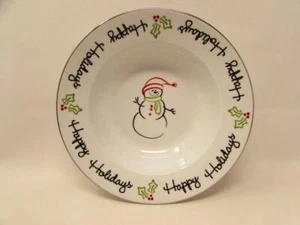 Tis the Season by St Nicholas Square Rim Soup BowlHoliday Objects  b235 - Picture 1 of 3