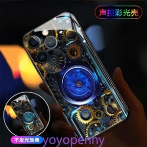 LED Light up Cool Mechanism Glass Phone Case Cover for iPhone 16 15 14 13Pro Max - Picture 1 of 19