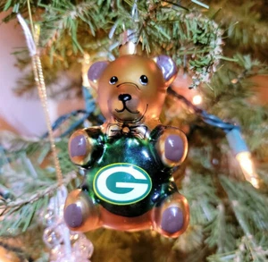 NFL Green Bay Packers Teddy Bear 3" Ornament - Picture 1 of 2