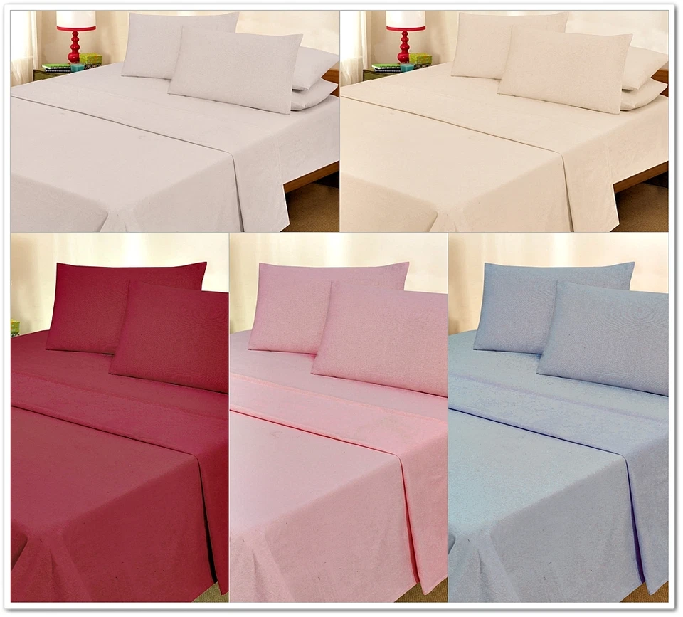 Brushed Cotton Heavyweight Soft Flannelette Winter Warm Bed Fitted Sheet