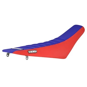 2002 - 2008 HONDA CR 125-250 gripper seat cover RED/ BLUE/ BLUE ribs #55 - Picture 1 of 5