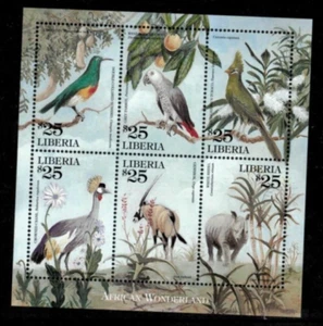 Liberia 2003 - Animals - White Rhino, Gemsbox - Sheet of 6 Stamps - MNH - Picture 1 of 1