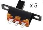 5 x SPDT Slide Switch. 2 Position, 3 Pin Mini Panel Slide Switch. From UK