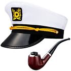  Yacht Captain Hat Costume Accessories Set, Sailor Hat Boat Captain Hat with 