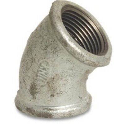 Galvanised Malleable Iron Pipe Fitting 45 Degree Elbow Female X Female • 5.45£