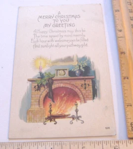 VINTAGE CHRISTMAS POSTCARD~A MERRY CHRISTMAS TO YOU MY GREETING~505 - Imagen 1 de 2