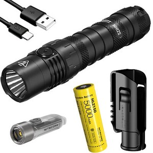 NITECORE MH12S 1800 Lumen Rechargeable Flashlight with a TIKI Keychain Light