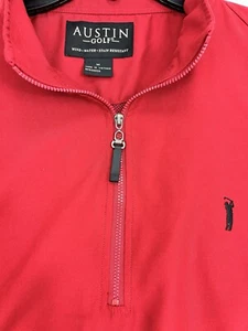 Austin Golf Pullover Half Zip Jacket Elastic Waist Men’s Size M Red - Picture 1 of 11
