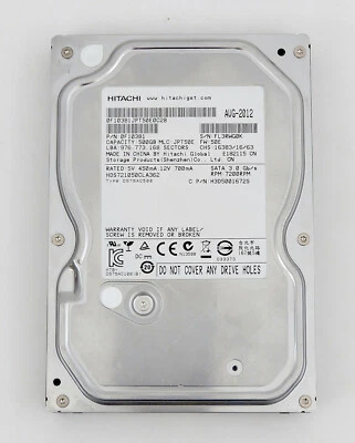 HITACHI HDS721050CLA362 500GB 7200RPM 3.5" SATA Desktop Hard Drive 0F10381 - Image 1 of 3
