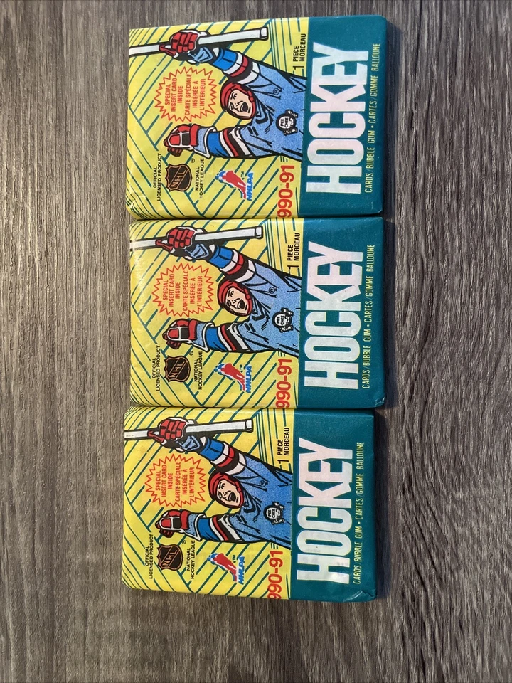 1990-91 OPC NHL Hockey - Paquete de 3 tarjetas selladas de fábrica ver fotos 🏒 Foto 1 de 1