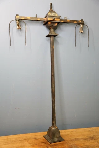 Vintage Japanned Copper Flash Light gas lamp ceiling fixture parts antique Cover