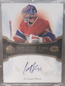 2007-08 SP Authentic Sign of The Times Carey Price #ST-CP RC Canadiens - Picture 1 of 2