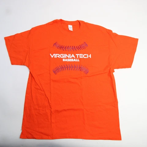 Virginia Tech Hokies Gildan Heavy Cotton Short Sleeve Shirt Men's Orange New Cover