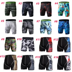 Male Sportswear Apparel Tights Compression Base Mens Gym Shorts Pants Underwear - Picture 1 of 44
