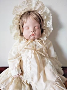Vtg Sugar Britches Boots Tyner Sleeping Baby Doll 1986 Signed 50cm Soft Body EXC - Picture 1 of 13