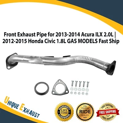 Tubulação de escape dianteira para 2013-2014 Acura ILX 2.0L | 2012-2015 Honda Civic 1.8L GAS - Imagem 1 de 4