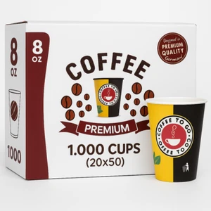 1000 Coffee To Go Becher 4oz - 7oz - 8oz - 12oz  | Einweg Pappbecher - Bild 1 von 11