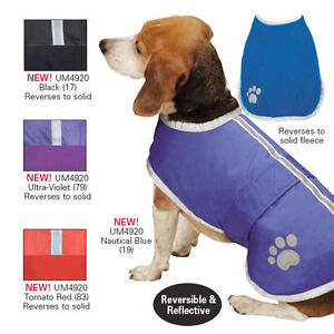 Noreaster Warm Reversible Poly Fleece Reflective Dog Blanket Coat Rain Jacket