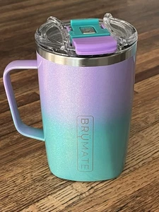 Tazza BRUMATE TODDY 16 oz coperchio di bloccaggio a prova di perdite caldo o freddo - GLITTER SIRENA nuova - Foto 1 di 9