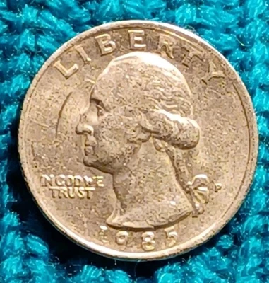 1985-P 25C Washington Quarter With Letter & Die Anomalies ~ No Mint Mark  - Image 1 of 4