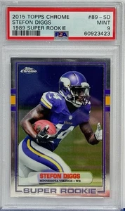 2015 Topps Chrome #89-SD Stefon Diggs Super Rookie PSA 9 Mint RC NE PATRIOTS wr - Bild 1 von 2