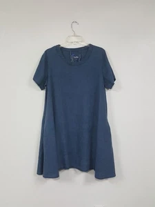 Yuvita 100% Linen Navy Blue Pocket Dress Womens Size S - Picture 1 of 10